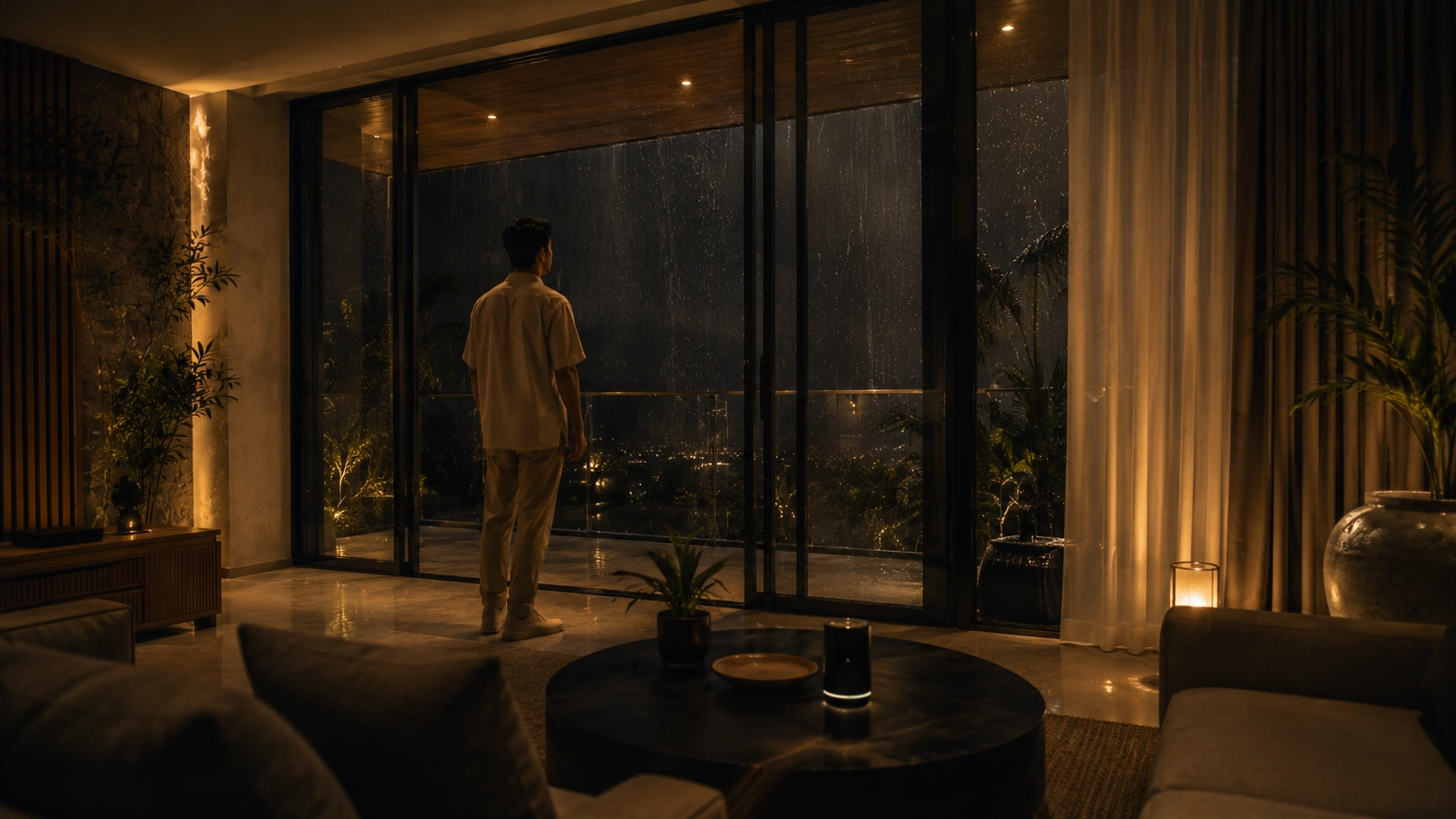 Rain detected — windows sensor triggers an alert if they're open